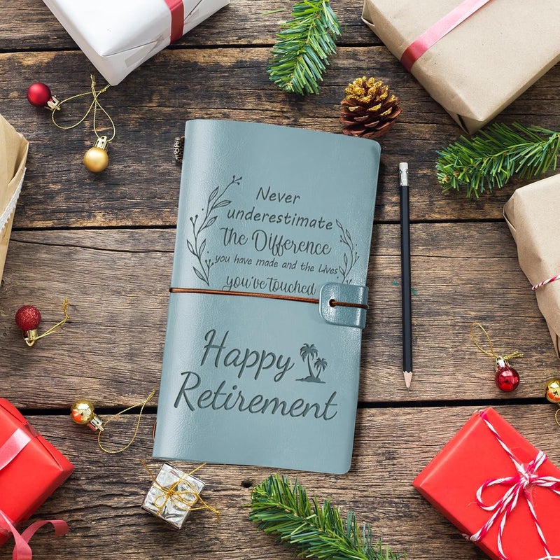 PRSTENLY Retirement Gift for Woman Men, Retirement Gifts for Women Teacher Friends Nurse Boss, Retired Going Away Goodbye Leaving Farewell Gifts for Coworkers- Happy Retirement Leather Journal - Image 5